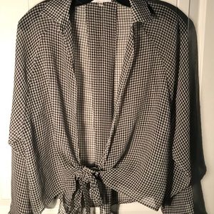 Gingham Tie Top
